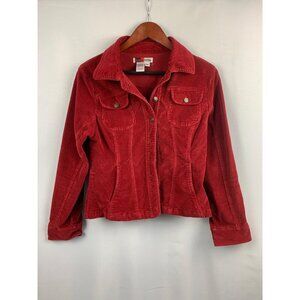 Live A Little Womens Red Corduroy Jacket Medium